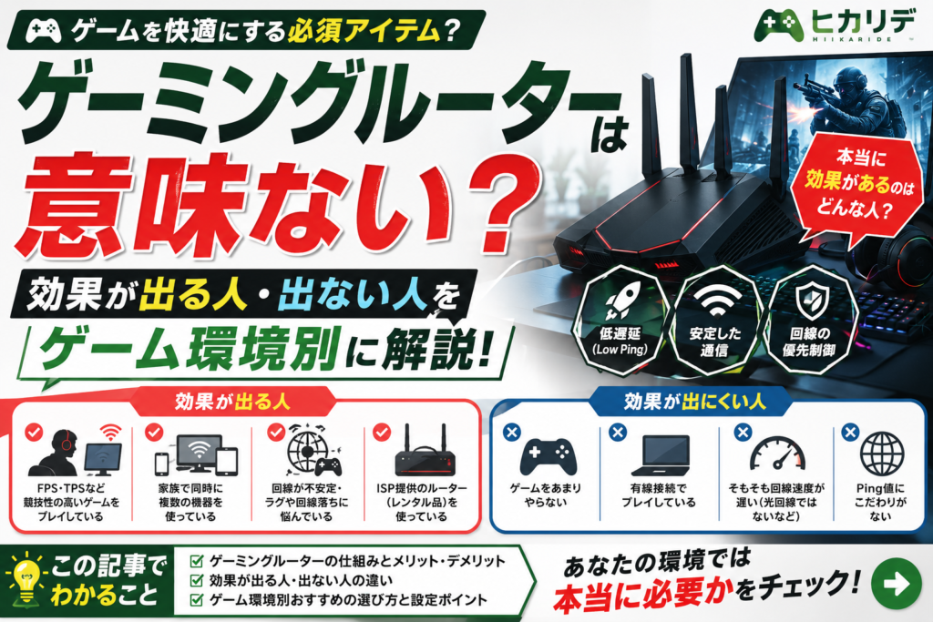 ゲーミングルーター　意味ない