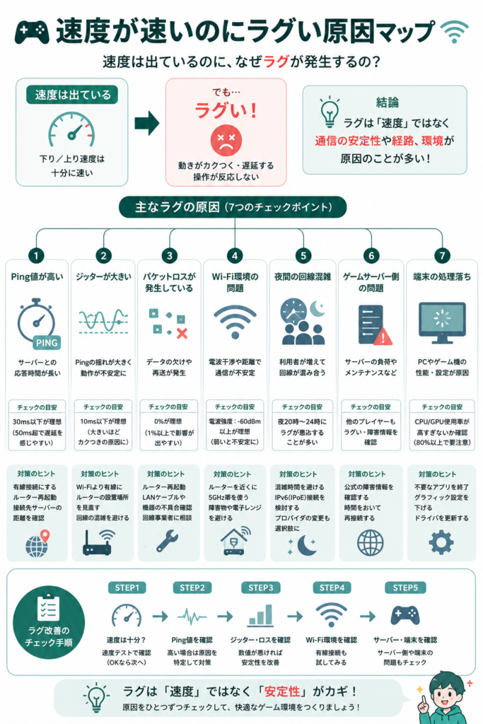 速度は速いのにラグい