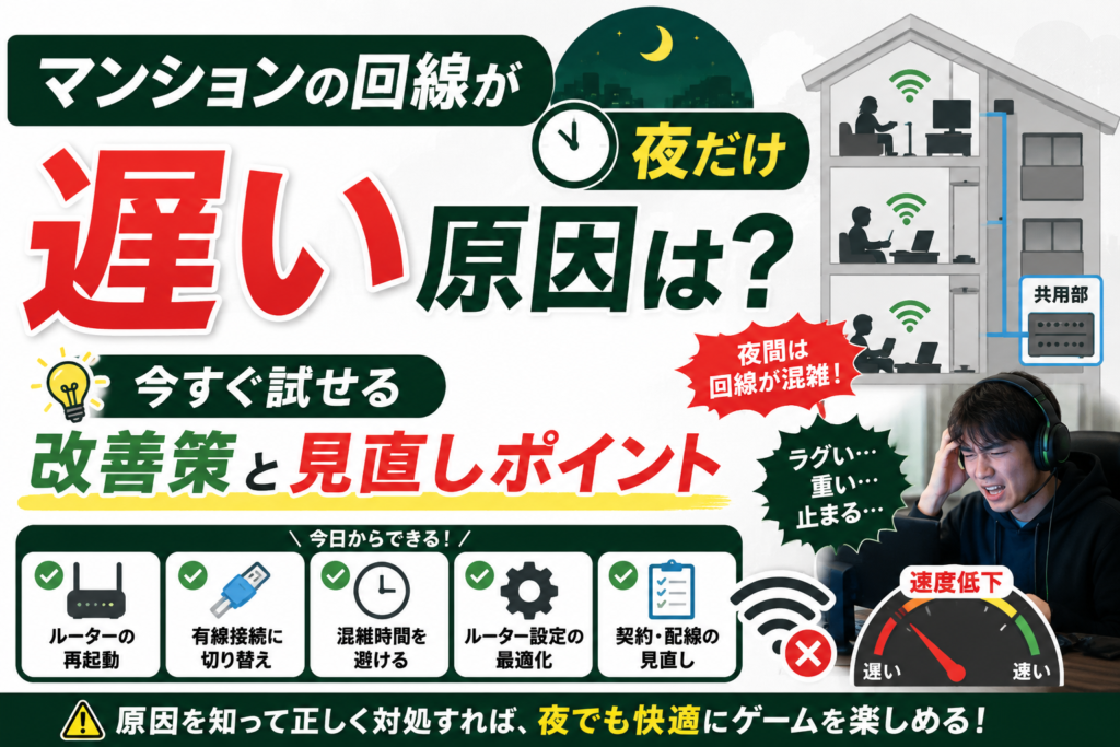 マンション　回線　夜　遅い