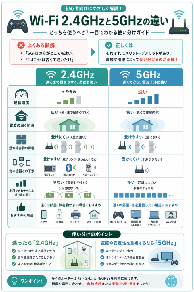 Wi‑Fi 2.4GHzと5GHz比較ガイド