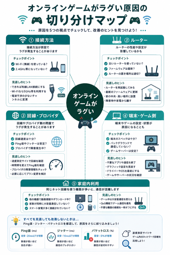 オンラインゲームのラグ切り分けマップ