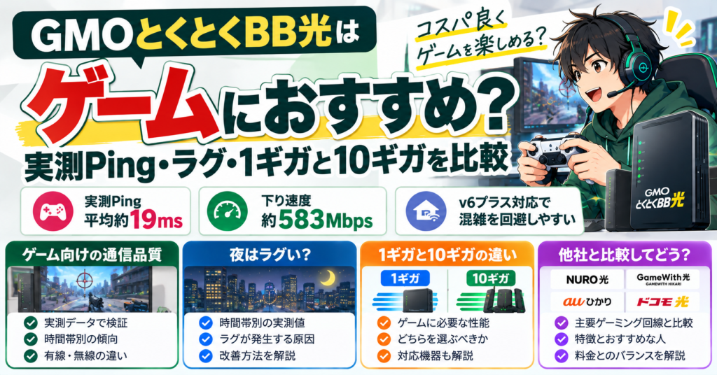 GMO光で快適ゲーム回線比較