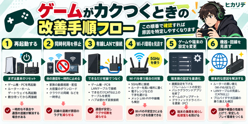 ゲームのカクつき改善フロー 