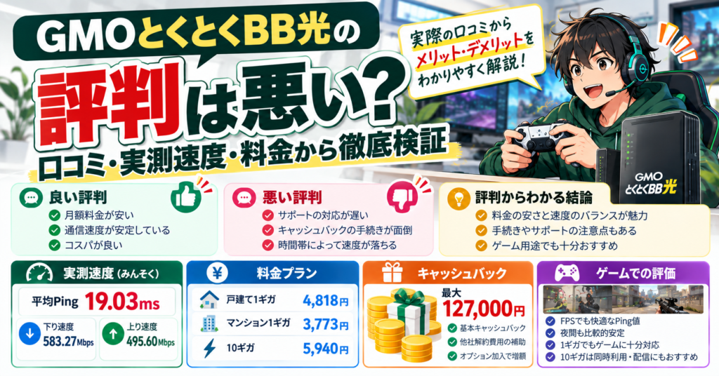 GMOとくとくBB光の評判徹底検証